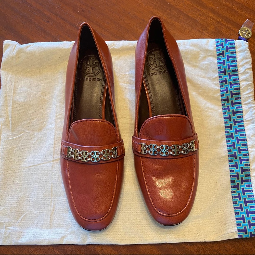 NWOT Tory Burch Redwood Gemini Link Leather Loafers